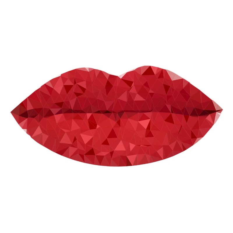 Intense Red Geometric Lips