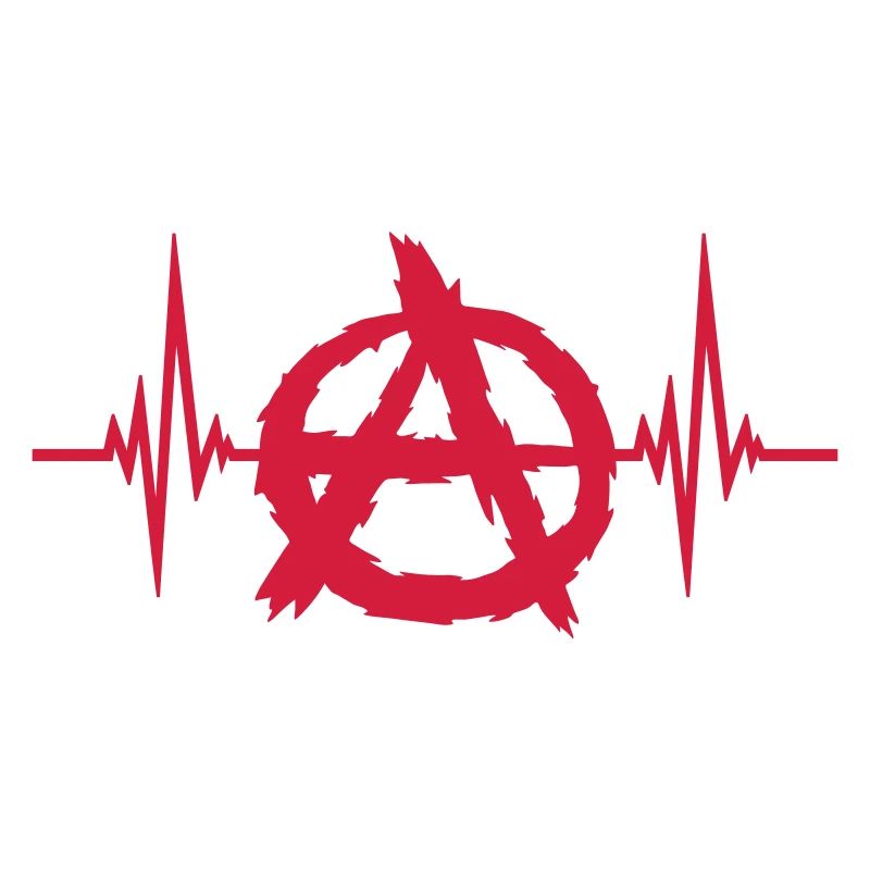 Heartbeat anarchy symbol logo