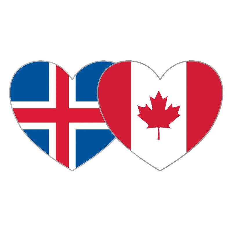 Cœur du drapeau du Canada de l’Islande