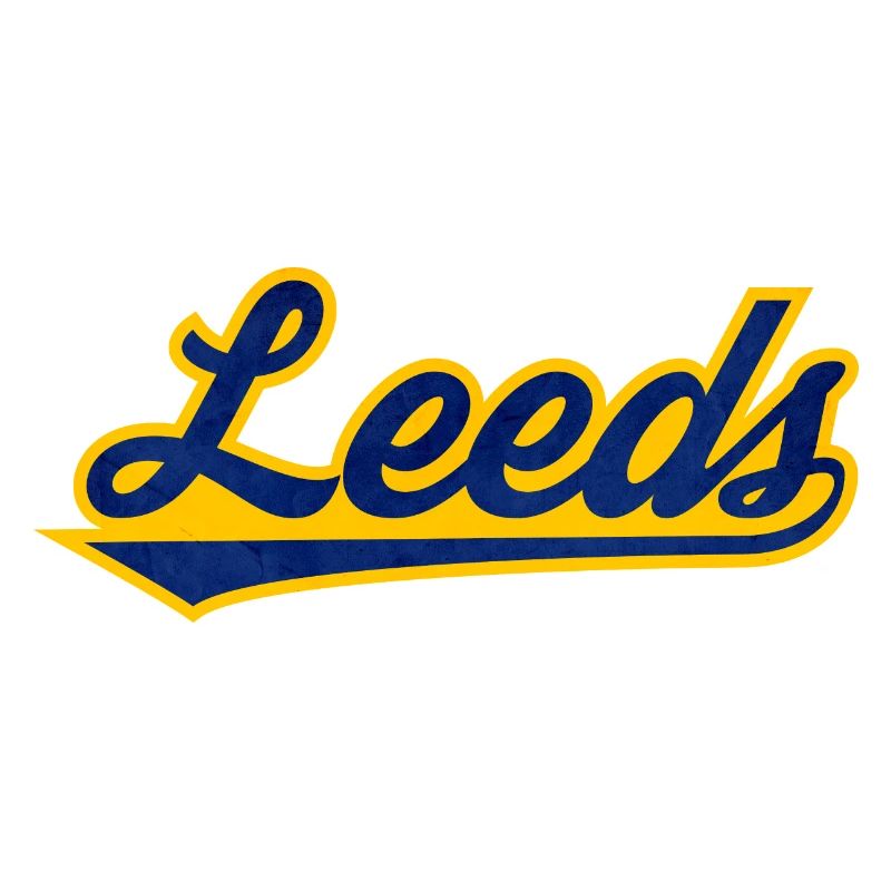 Leeds Script Logo Blau Gelb