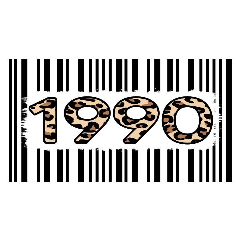 1990 anniversaire 32 ans anniversaire code à barres léopard