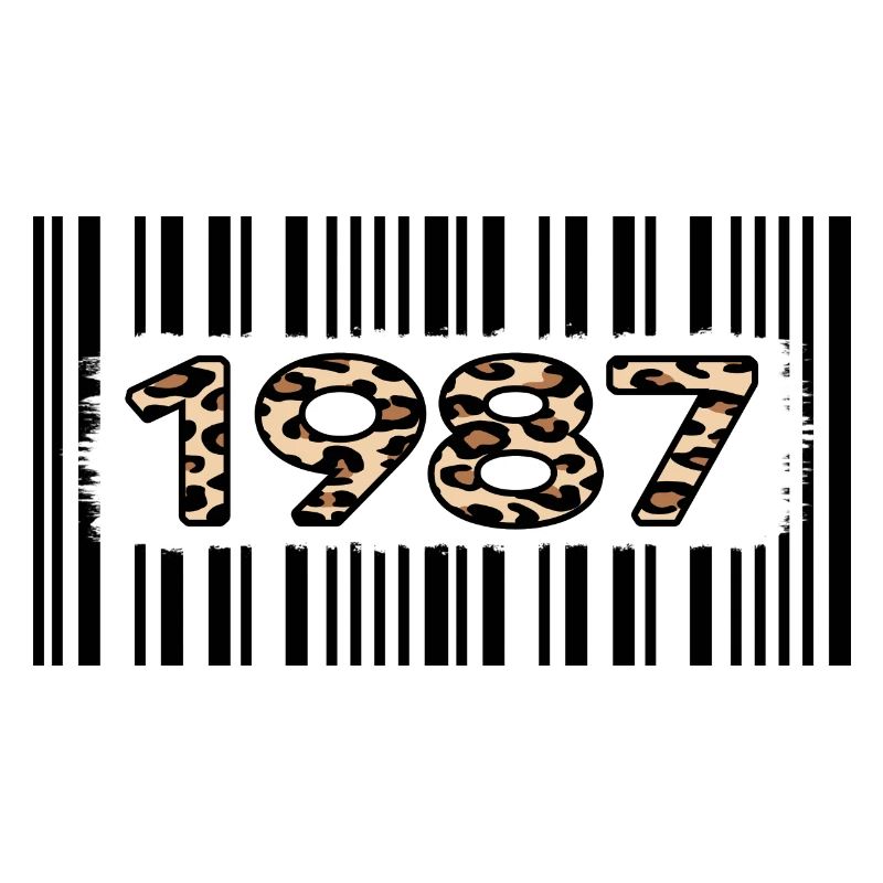 1987 anniversaire 35 ans anniversaire code à barres léopard
