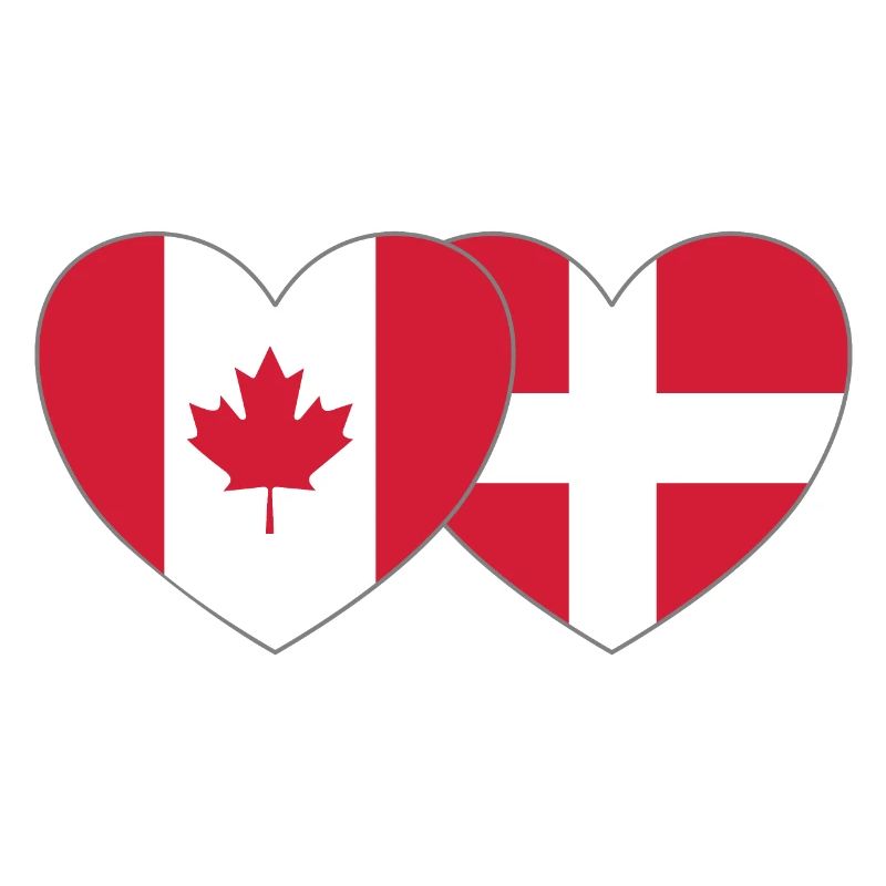 Kanada Dänemark Flagge Herz