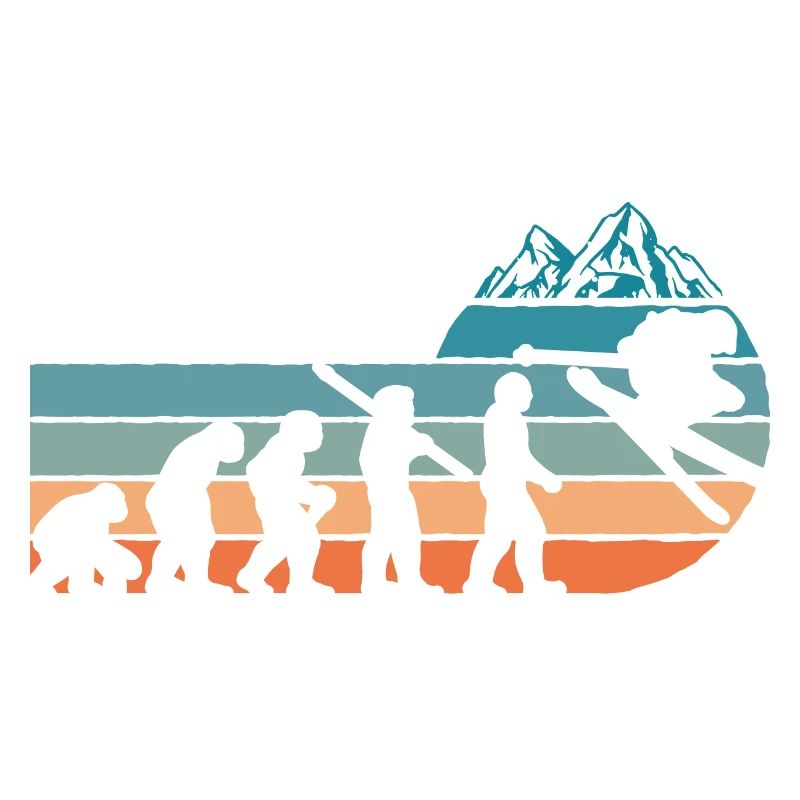 Skiing Evolution Vintag Winter Sport Ski