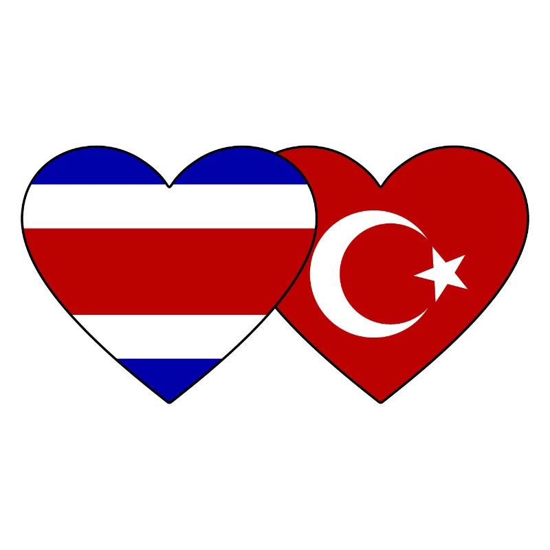 Coeur de drapeau de dinde du Costa Rica