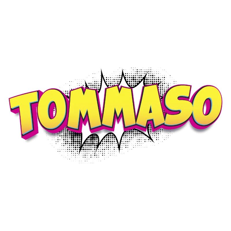 Tommaso benutzerdefinierter Name Comic-Buch-Stil Pop-Art,