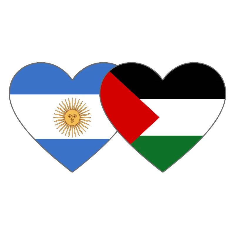 Drapeau de la Palestine de l’Argentine coeur utilisé