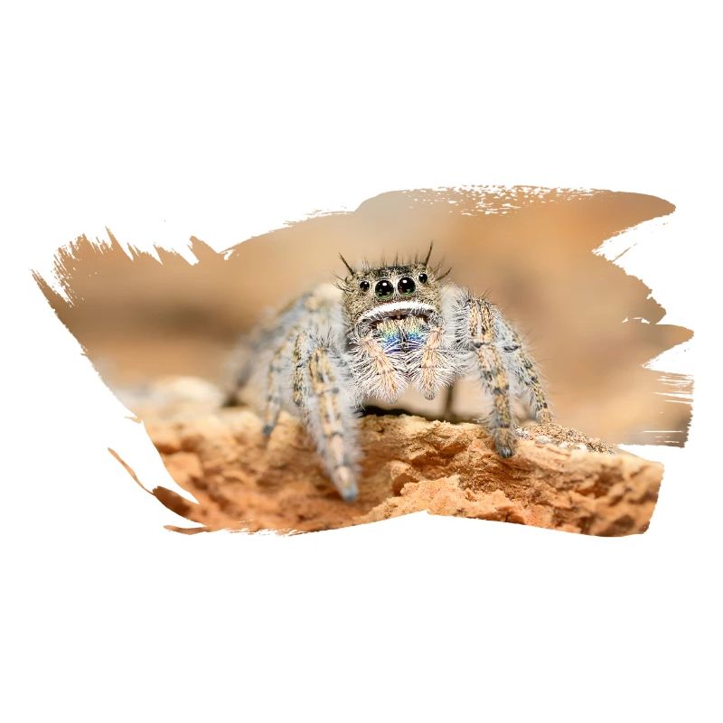 Phidippus texanus jumping spider, spring spinne.