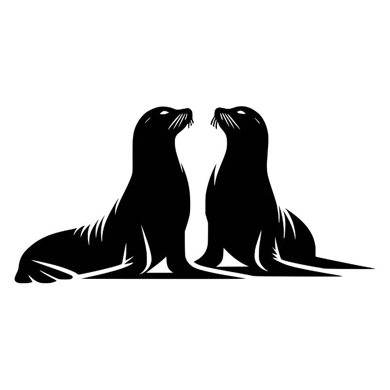 Phoques mignons sur la plage de la mer