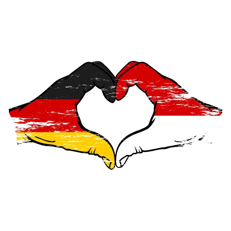 Allemagne Monaco Drapeau Main Forme Coeur Utilisé