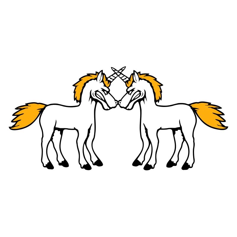2 Unicorns Fight Evil Angry Attack Duel Team