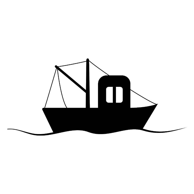 Fischkutter Silhouette, kleines Schiff