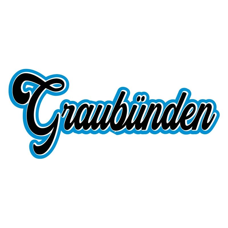Graubünden Script mit Blau Outline