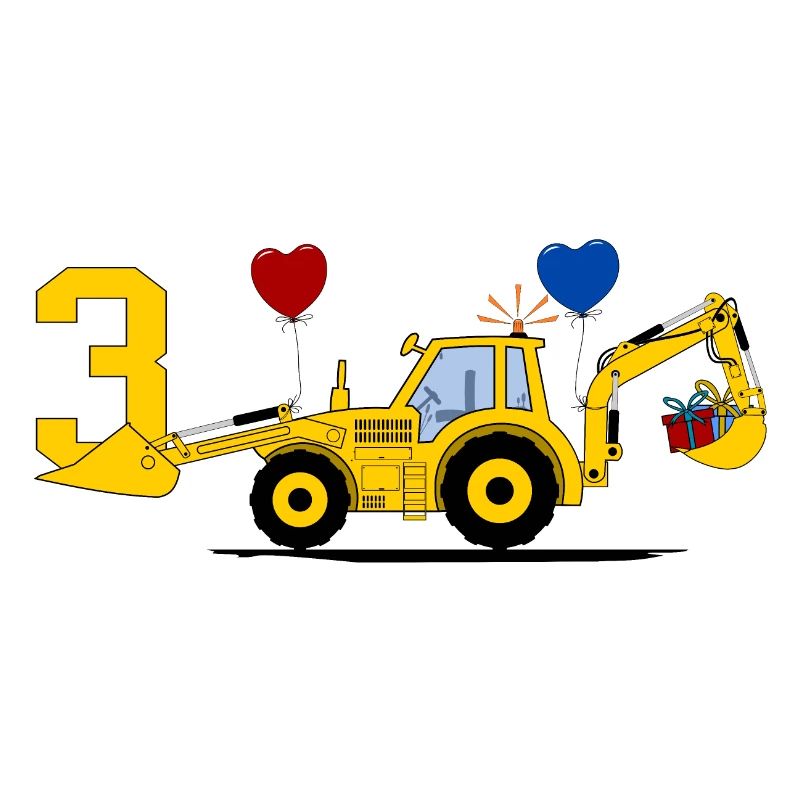 3. Geburtstag Bagger Traktor