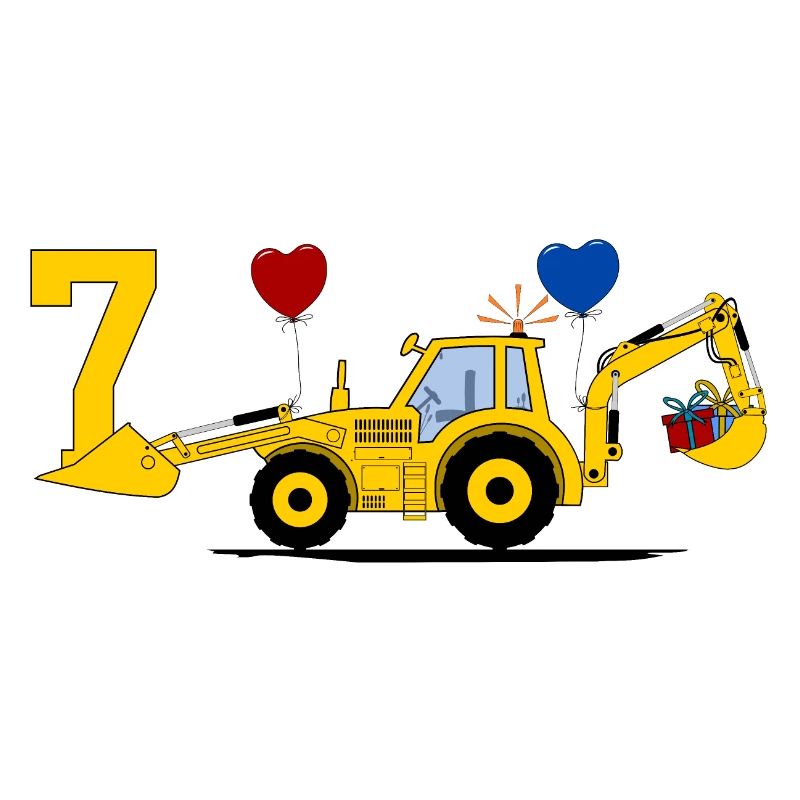 7th birthday excavator tractor