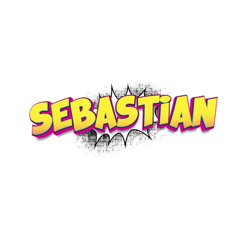 Sebastian Benutzerdefinierter Name Comic-Buch-Stil Pop-Art,