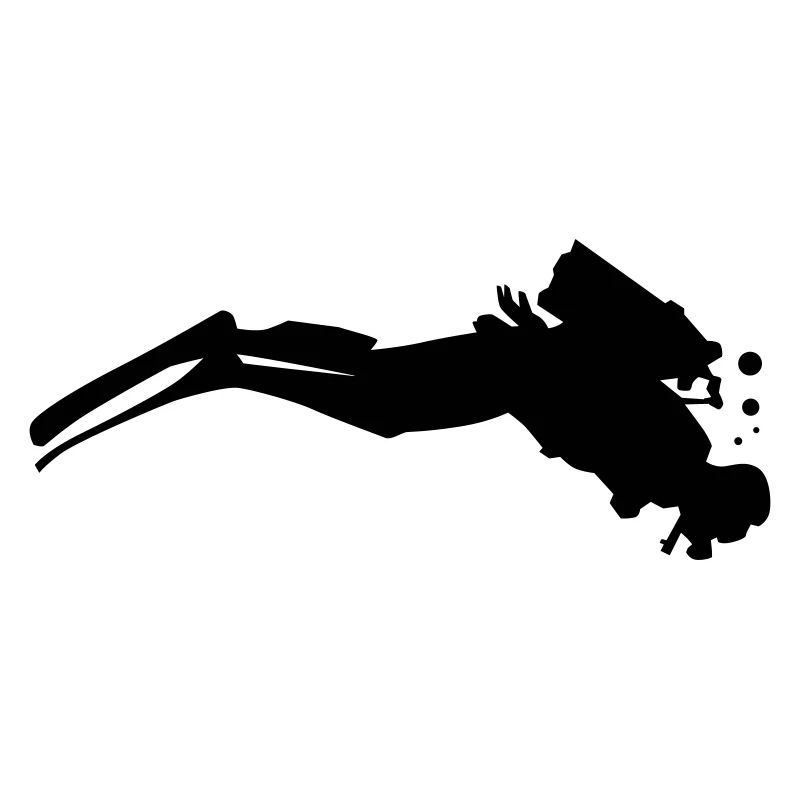 Diver with bubbles underwater