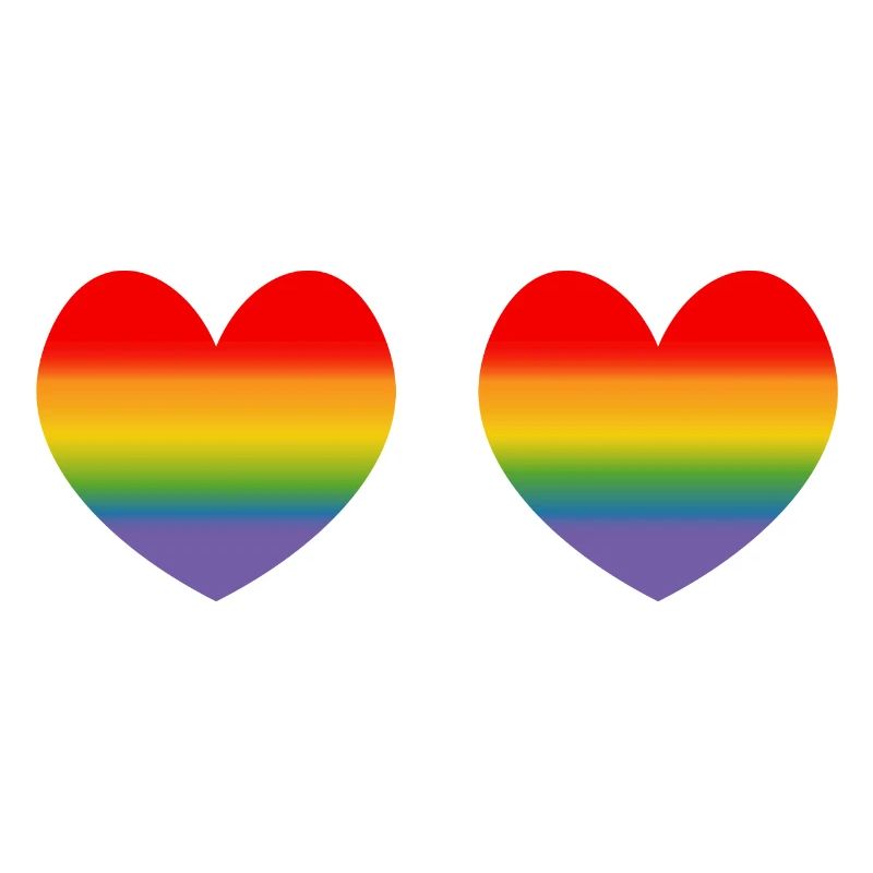 Two rainbow hearts gradient