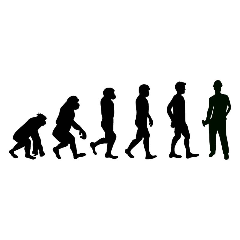 Evolution Bauarbeiter schwarz