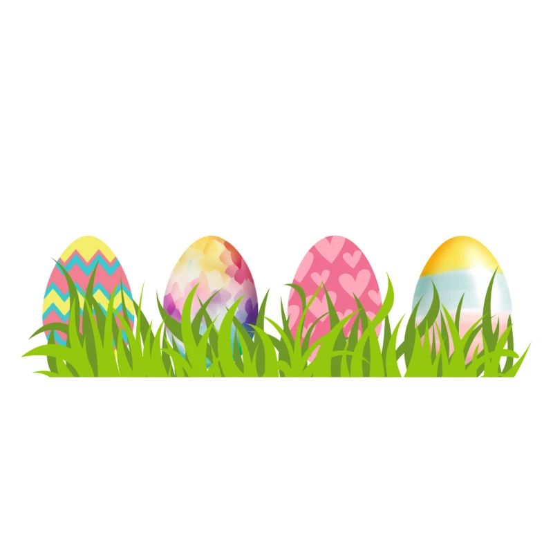 Colorful easter eggs in a meadow