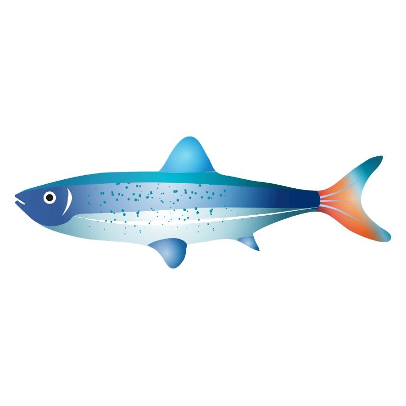 Blue Fish with Gradient and Dots