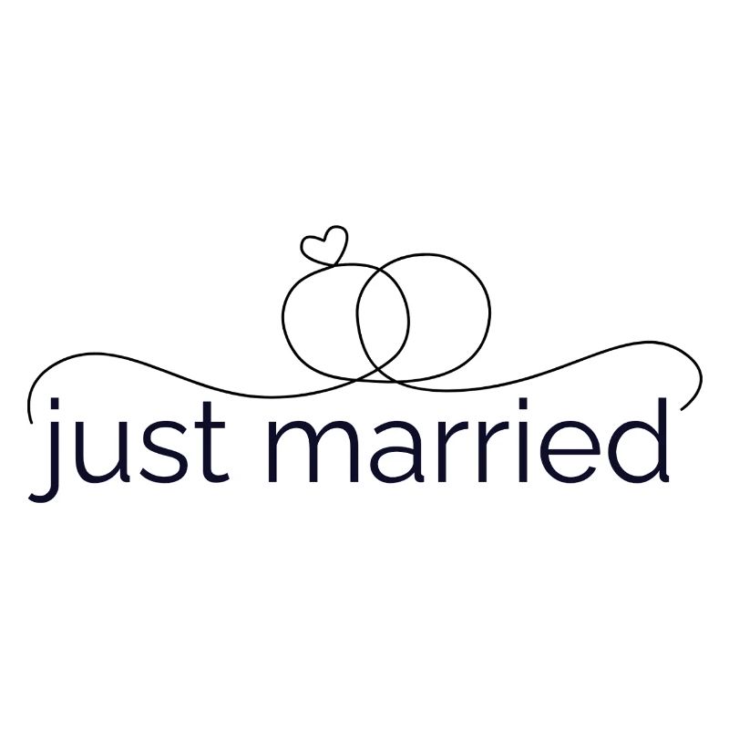 Just married - line design with wedding ring!