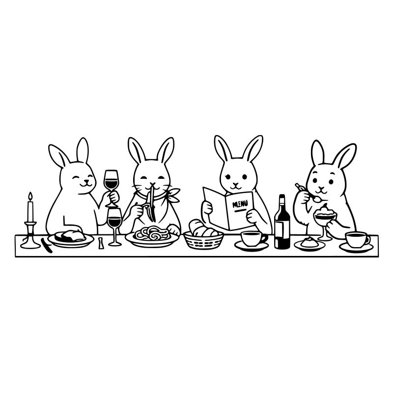 Lapins à table