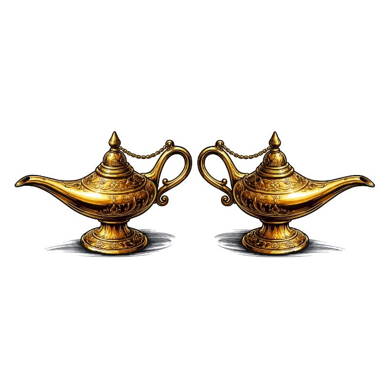 Lampes à huile dorées