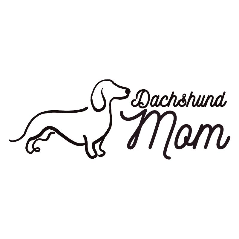 Dachshund Mom Script Logo Lineart Dackel