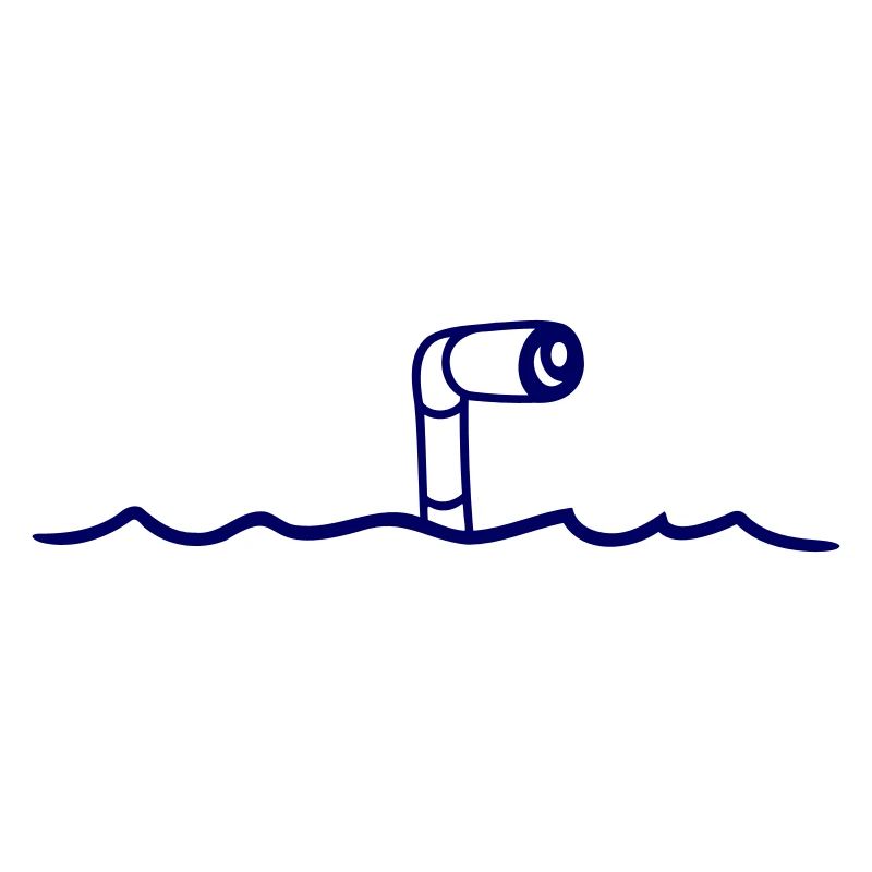Submarine Water Surface Periscope Watching Dives
