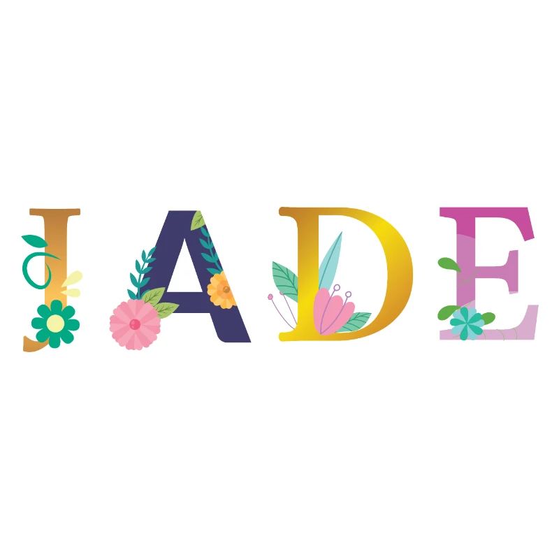 Nom JADE décoré de fleurs