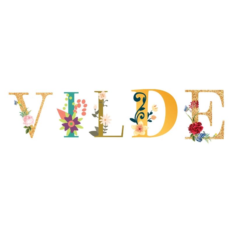 VILDE name decorated with flowers
