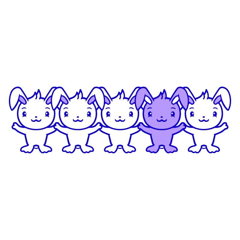 5 Hasen Freunde Unterschied Be Different Anders