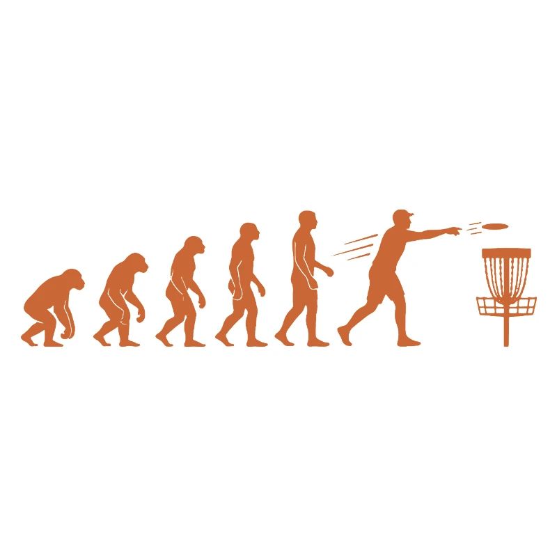 Disc Golf Evolution Lustiger Discgolfer Fliegender Disc