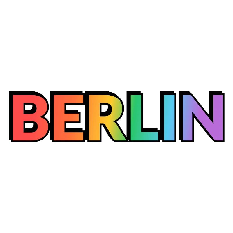 Berlin Rainbow Gradient Letters LGBTQ