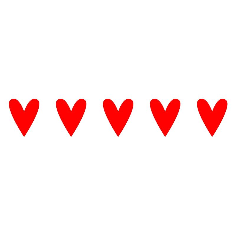 Passionate red hearts in unique pattern