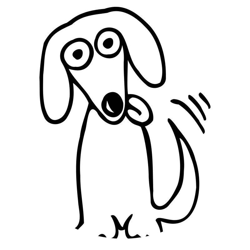 chien drôle doux chien de teckel de bande dessinée comique Fun