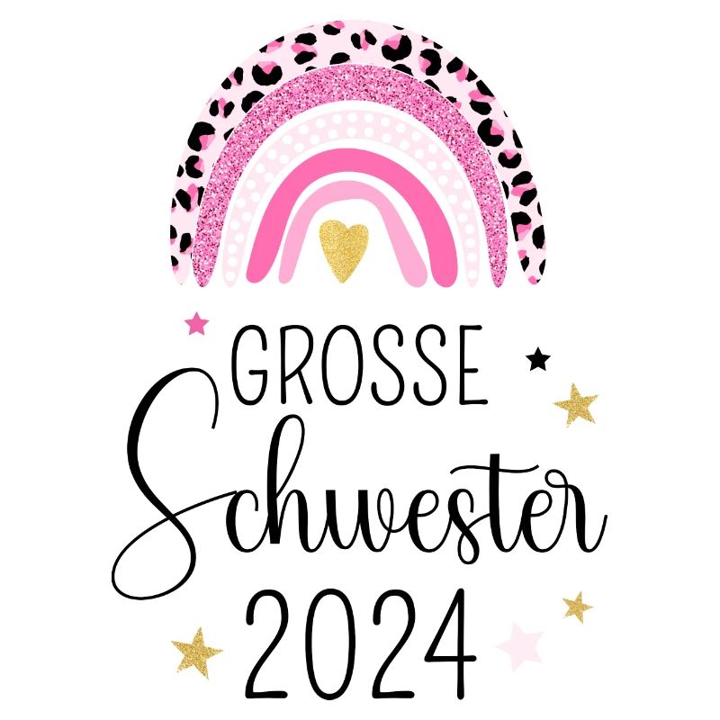 Ich werde große Schwester 2024 Regenbogen Süß