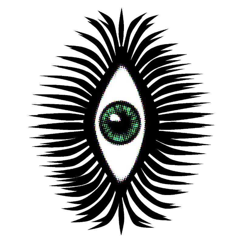 Lucky Amulette Oeil Vert Psychédélique Vertical