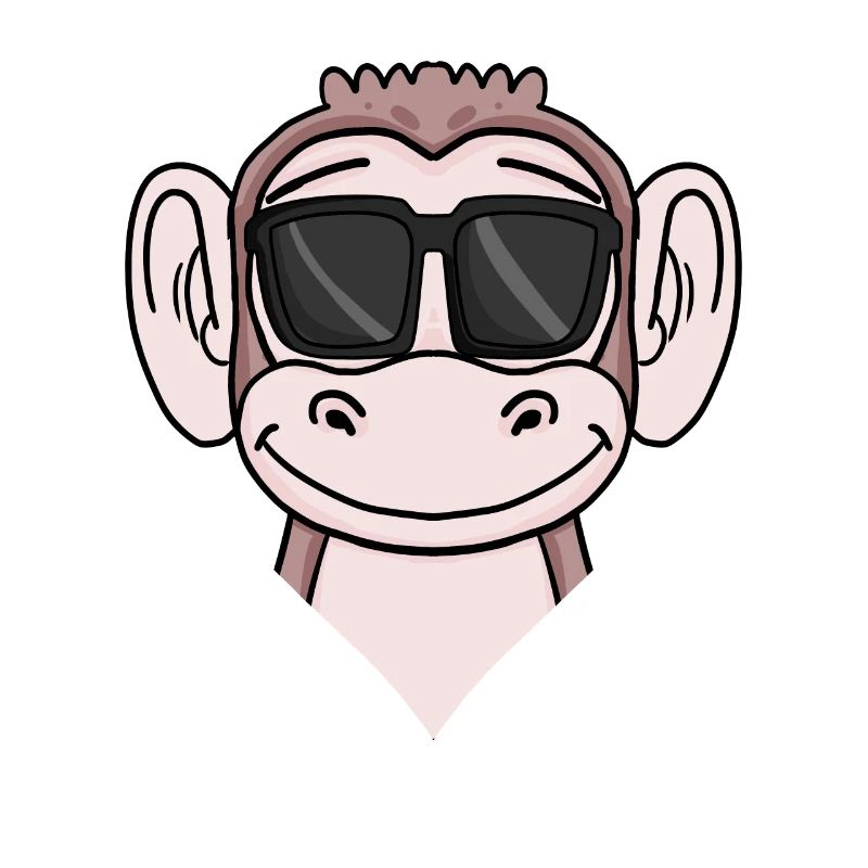 Cool monkey with sunglasses