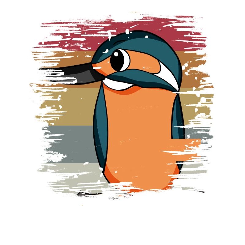 Eisvogel Blauer Vogel Retro