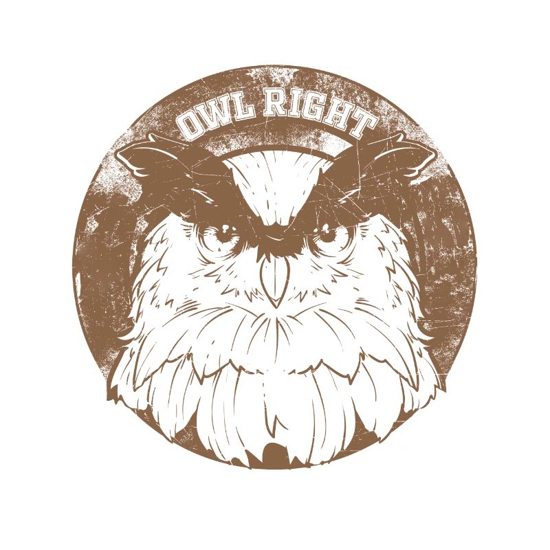 Owl Right Alright Eule Wortspiel