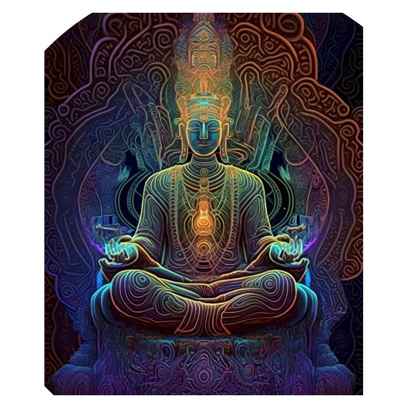Colorful Psychedelic Buddha Meditation