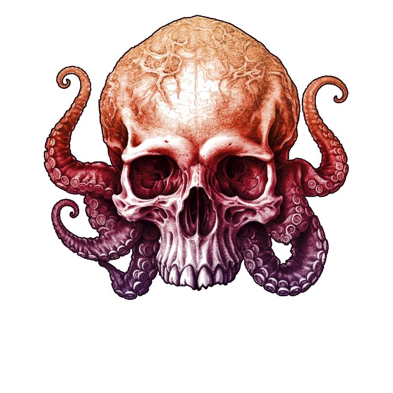 Octopus Skull Enigmatic Depths Gradient Tentacles