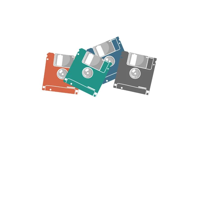 bunte Disketten Retrospeichermodul Datenträger