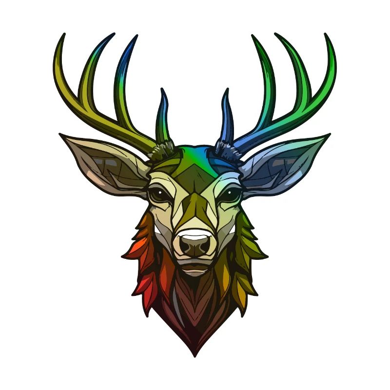 Hirsch Kopf Bunt
