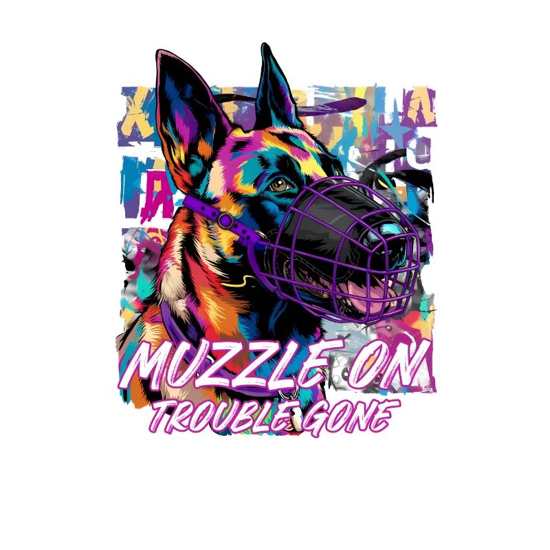 Muzzle on Trouble gone - Malinois