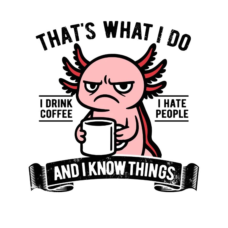 I drink coffee, I hate people and I know things