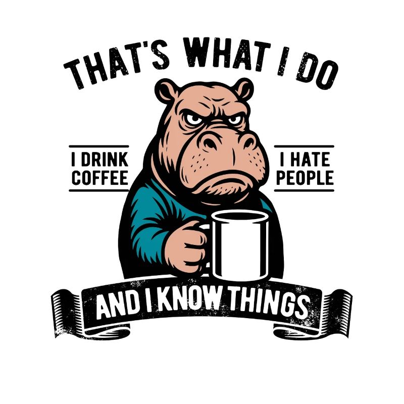 I drink coffee, I hate people and I know things