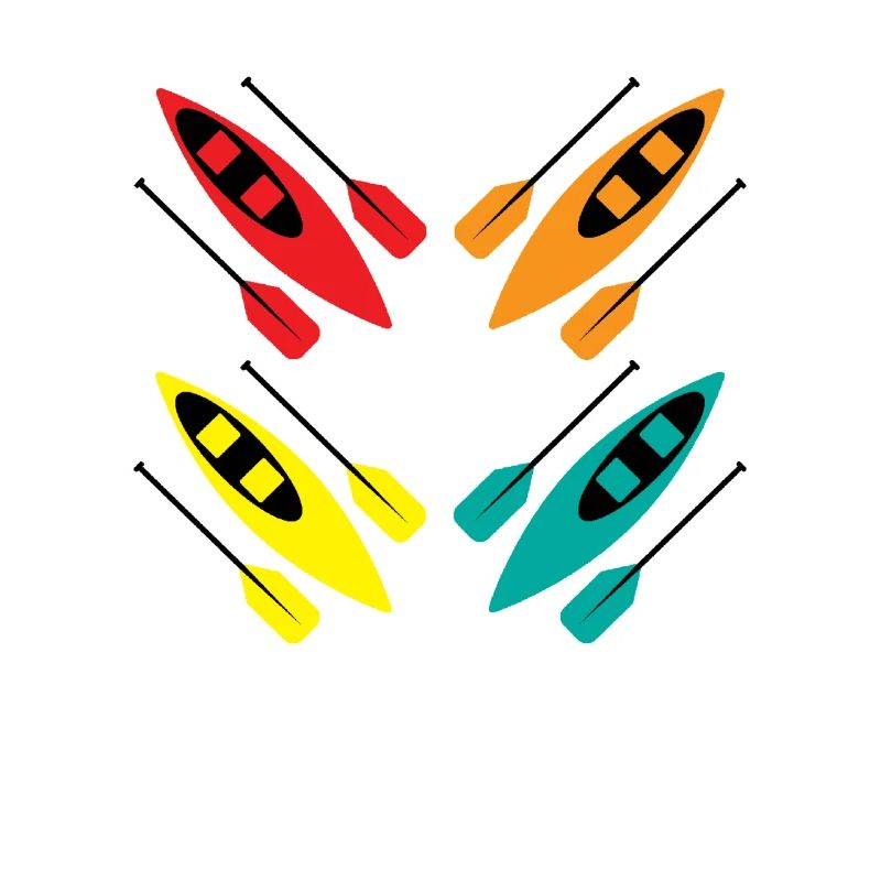 Kayaking Colorful Paddle Sport Pattern Art